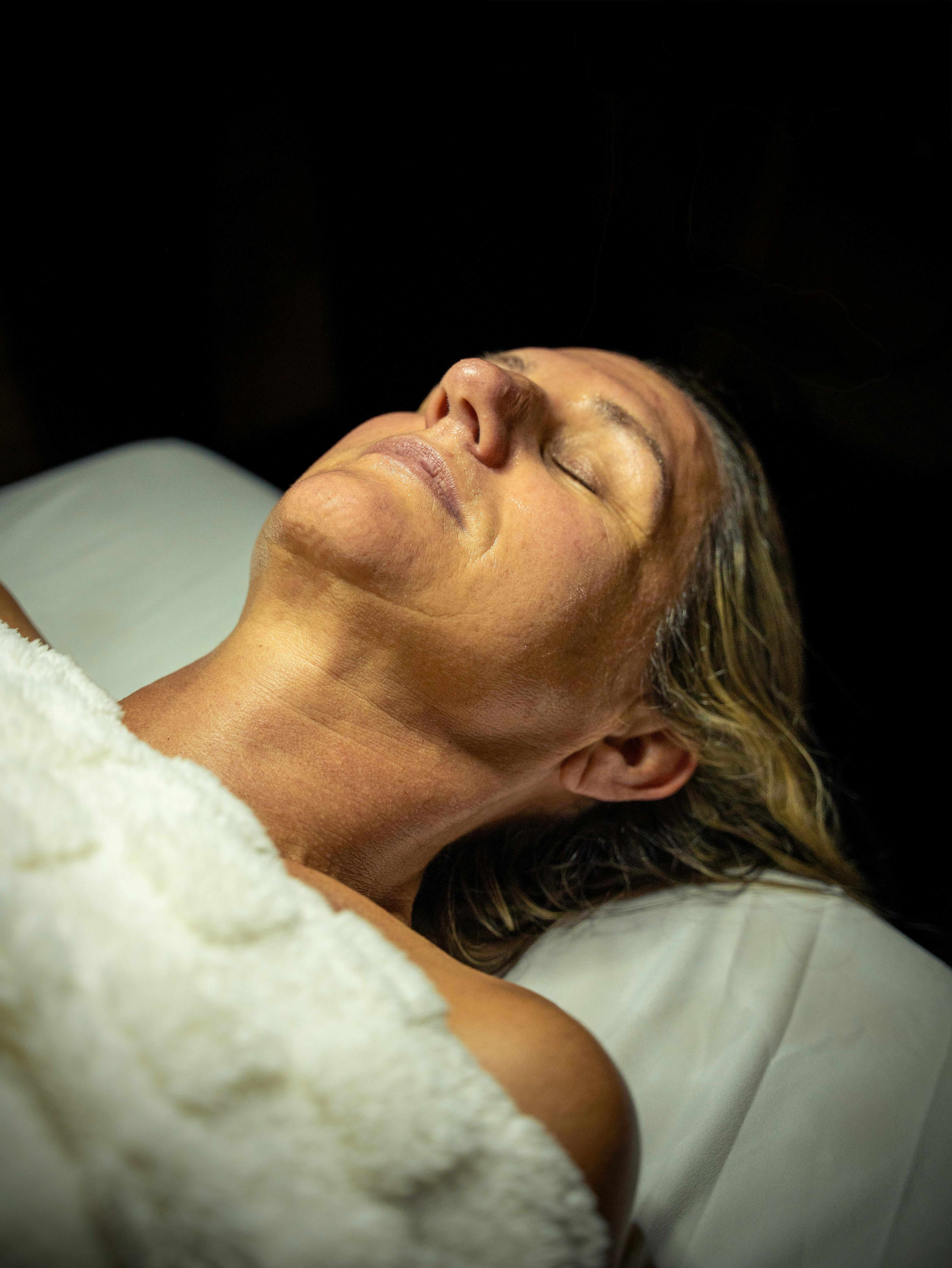 Woman relaxing on a massage table